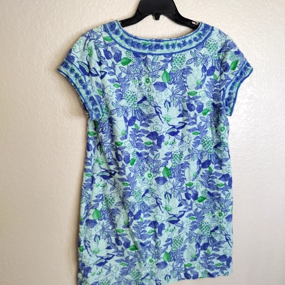 Vineyard Vines Cordia Linen Blend Mini Dress Bird Print Sz 12 - Picture 5 of 9